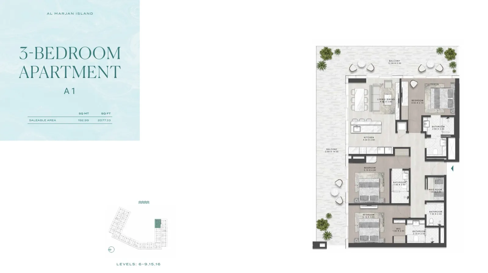 Floor plan for Type A1