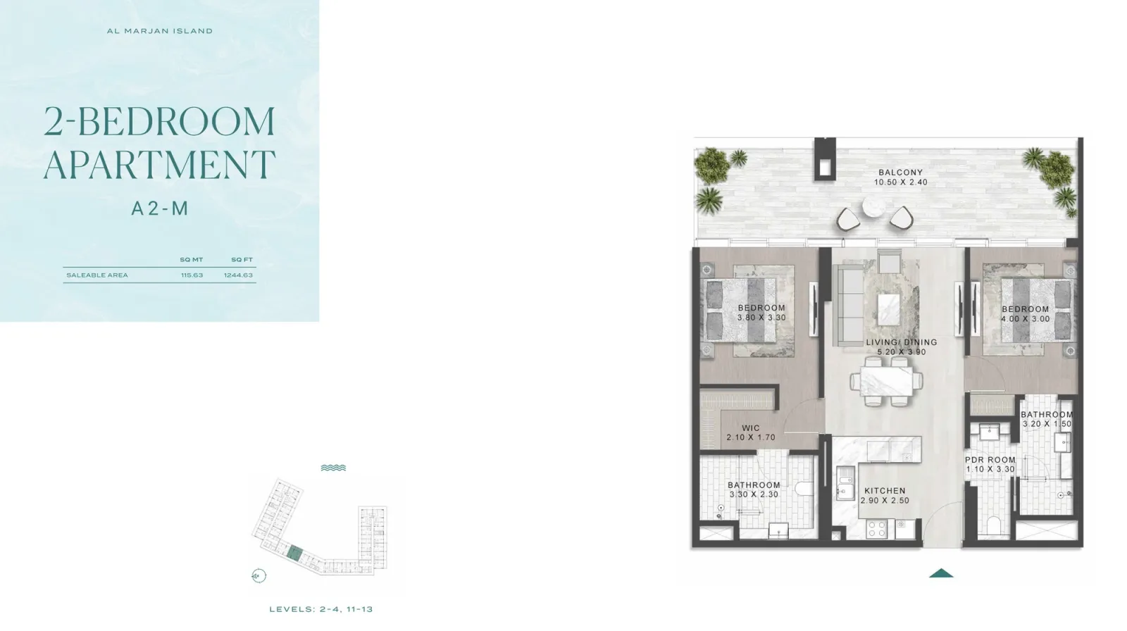 Floor plan for Type A2-M