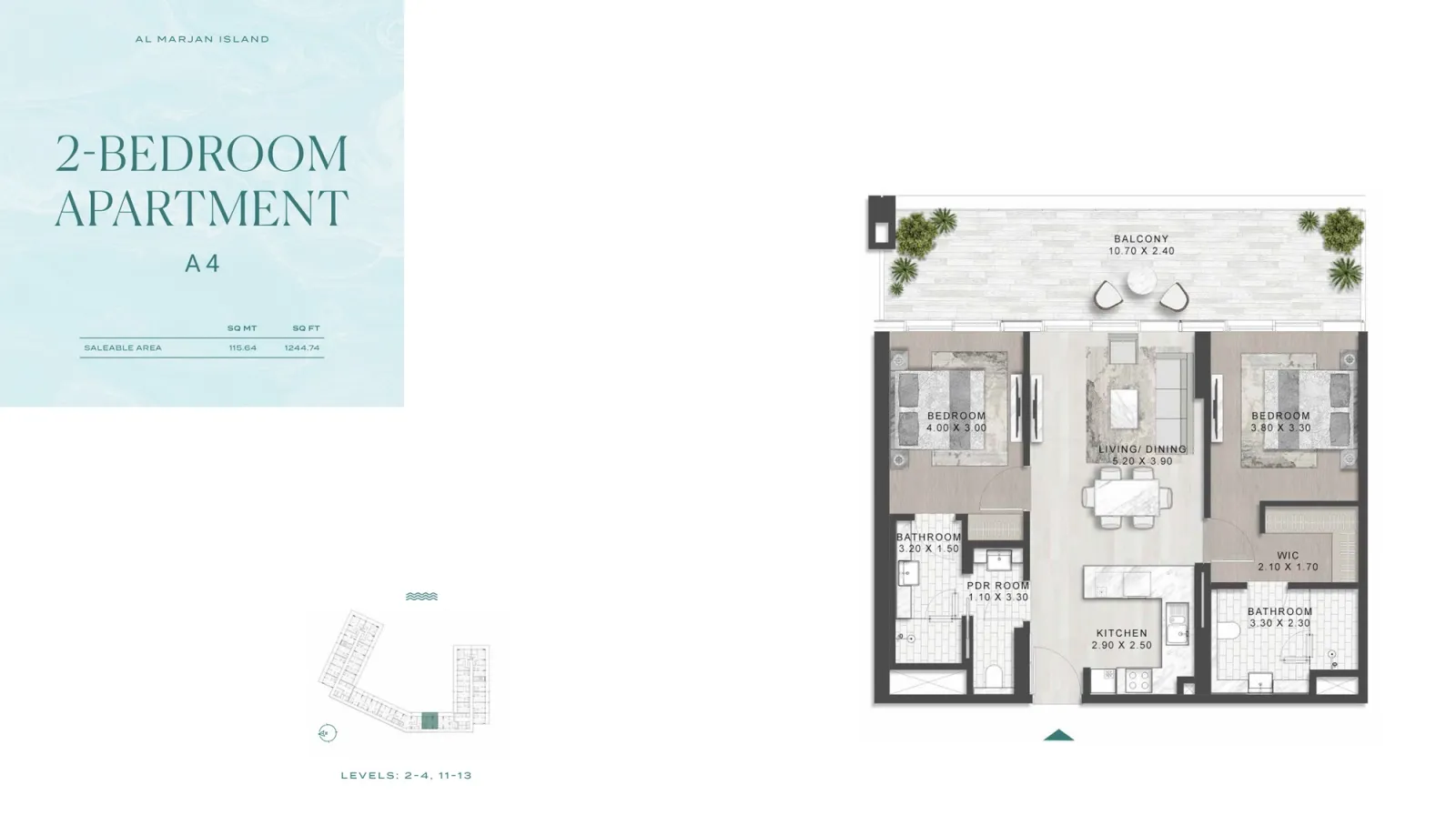 Floor plan for Type A4