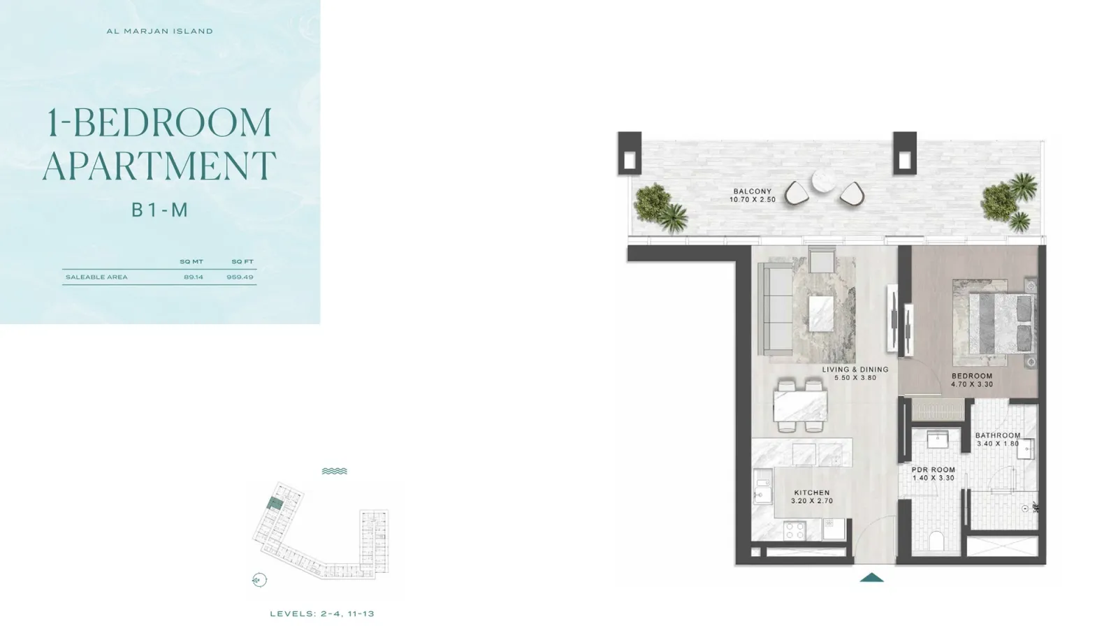 Floor plan for Type B1-M