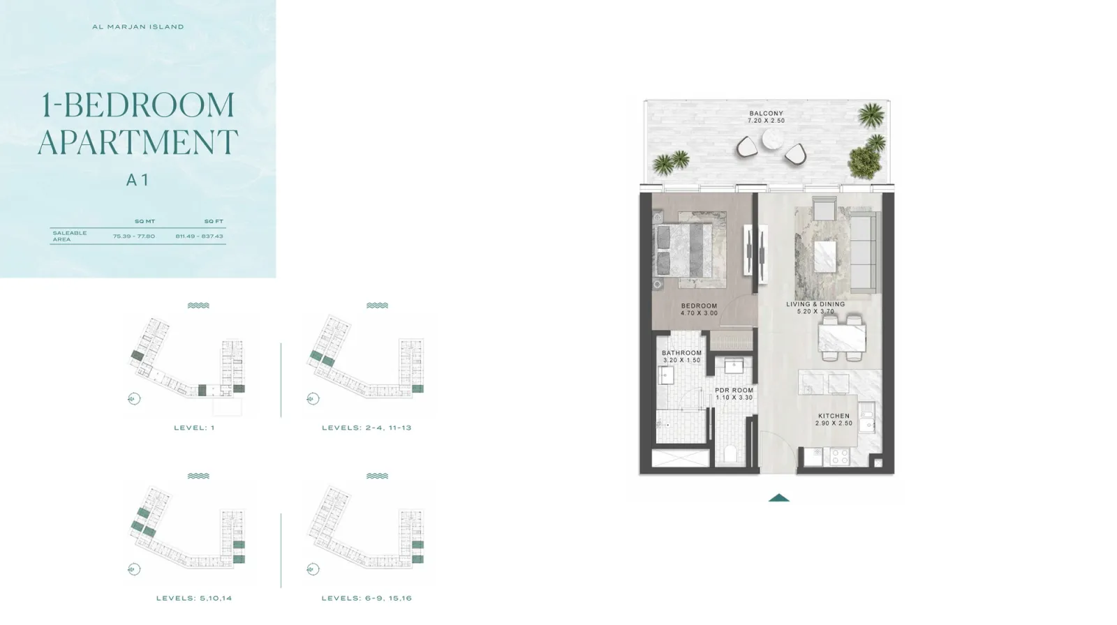 Floor plan for Type A1