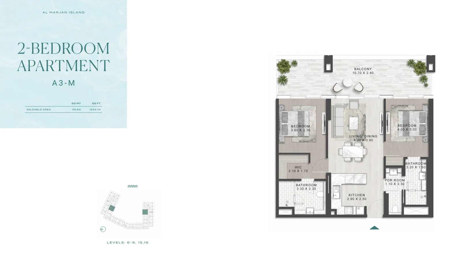 Floor plan for Type A3-M