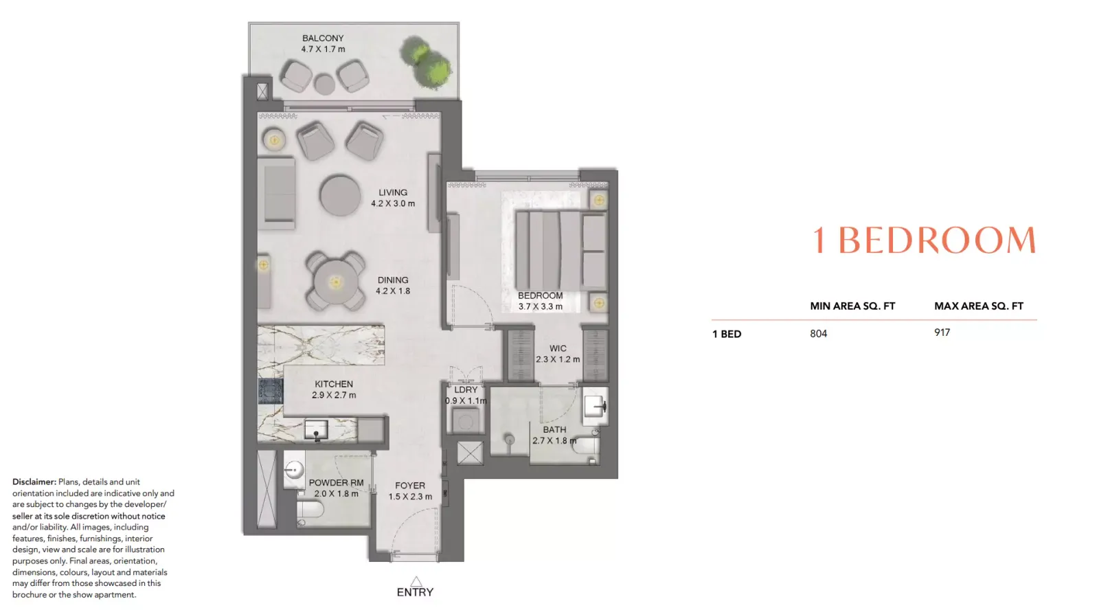 Floor plan for Type 1