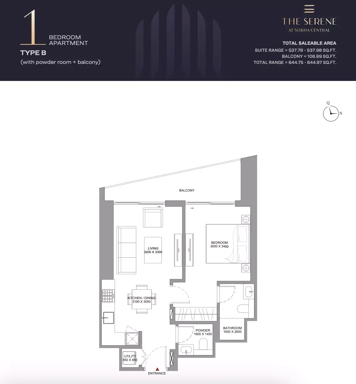 Floor plan for Tye B