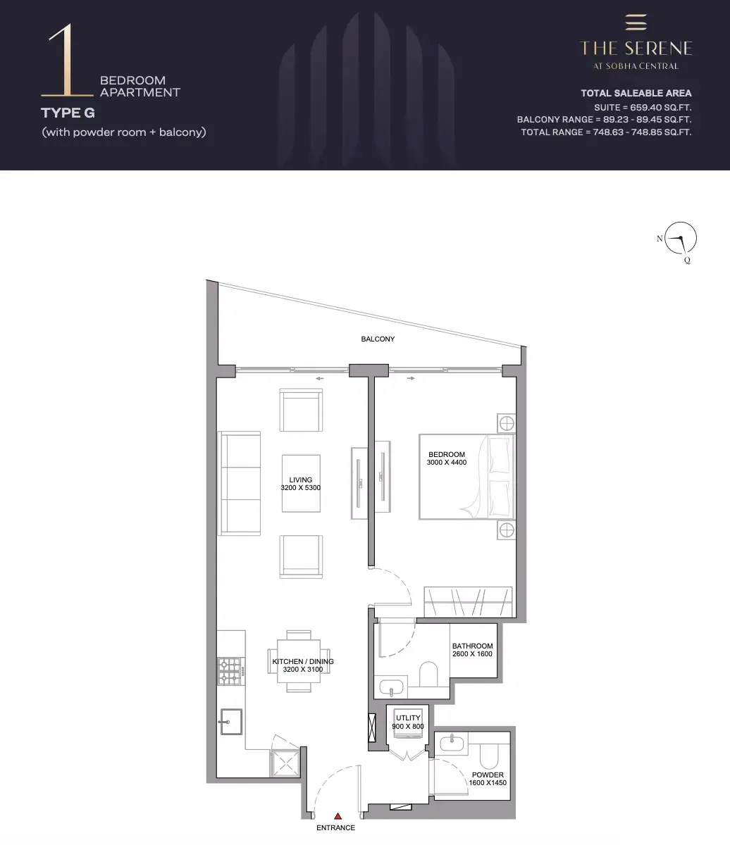 Floor plan for Type G