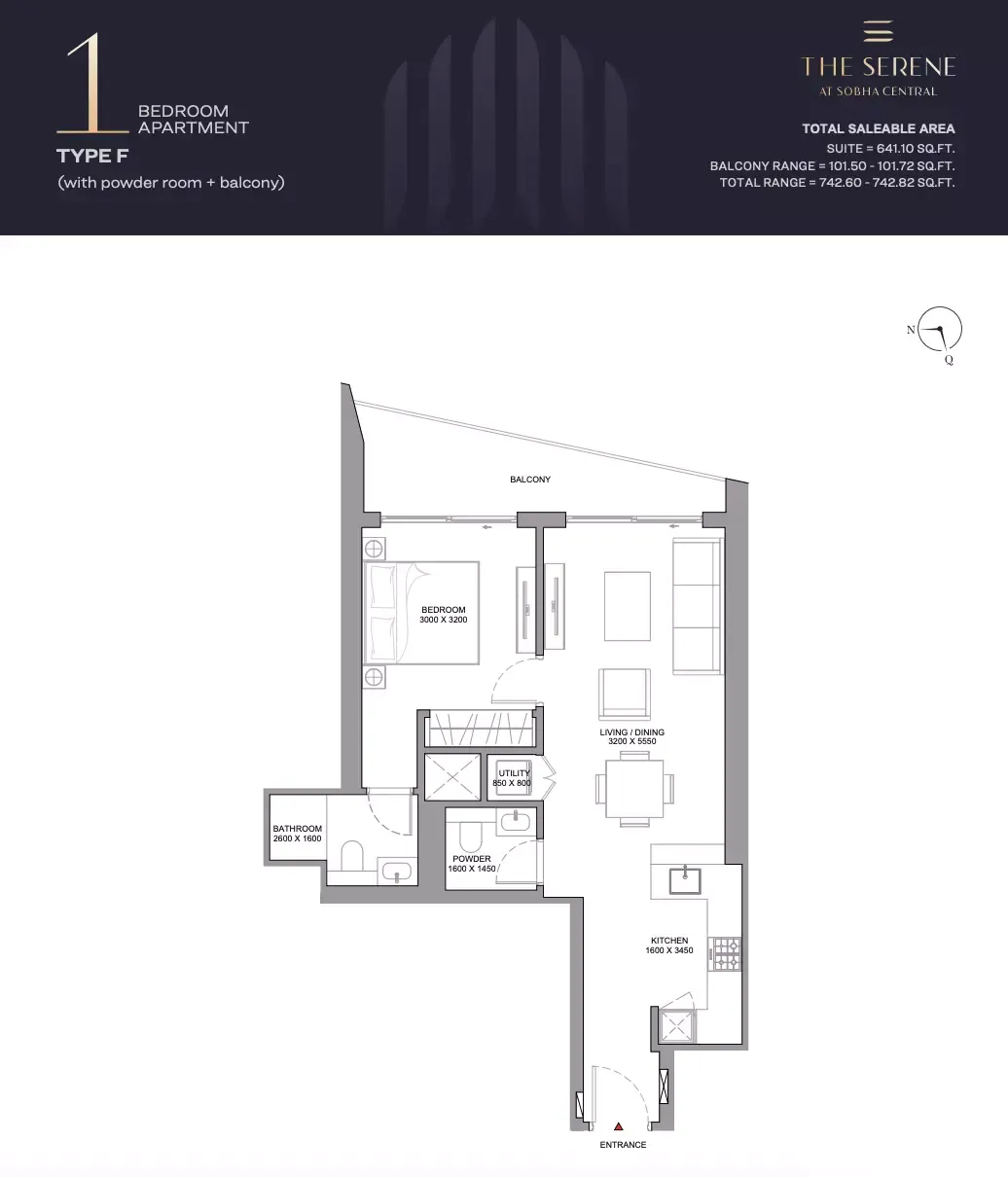 Floor plan for Type F