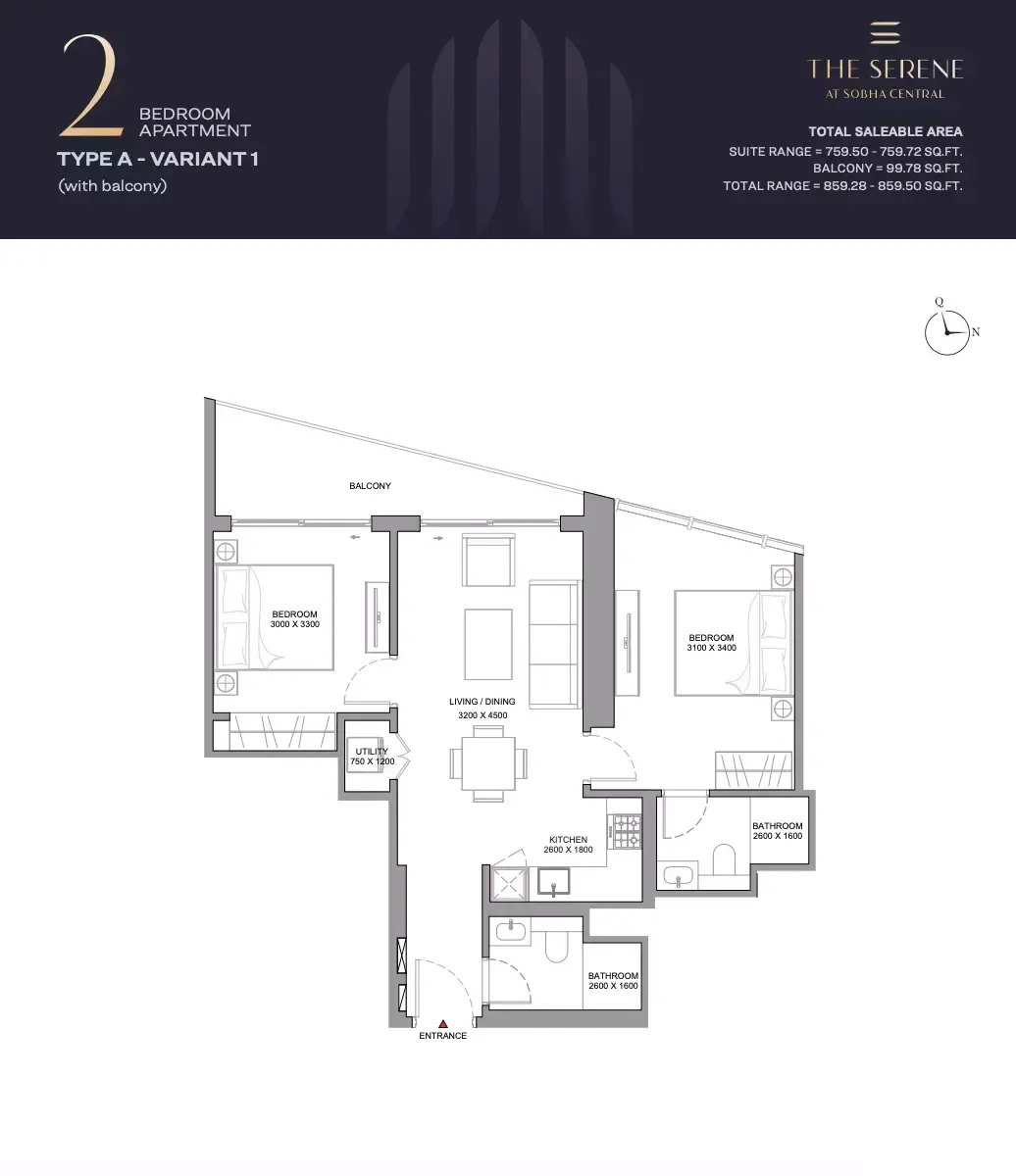 Floor plan for Type A Variant 1