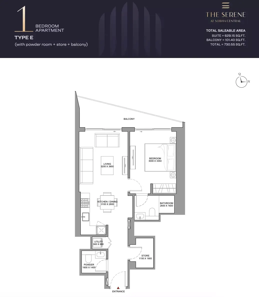 Floor plan for Type E