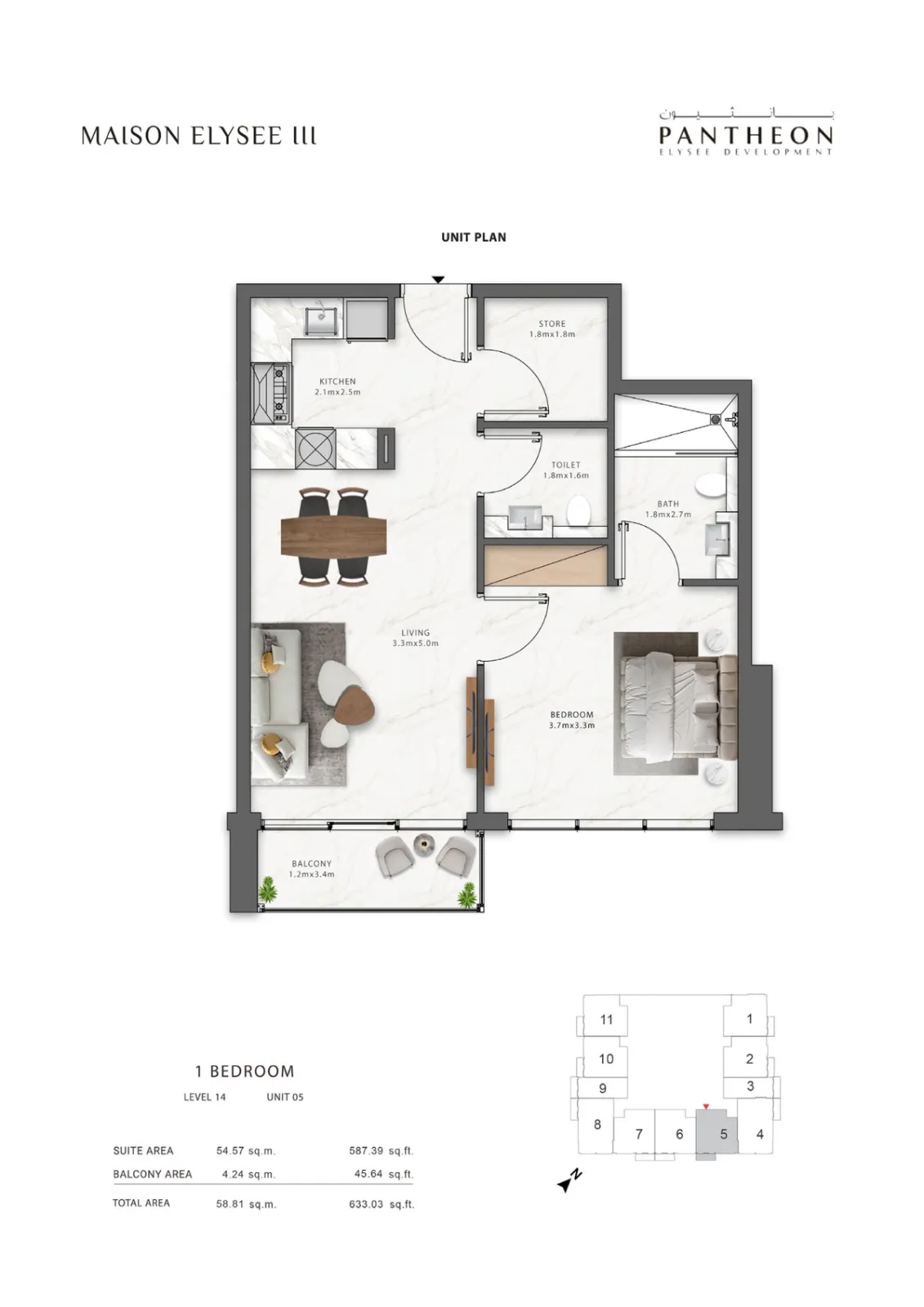 Floor plan for Type 1405