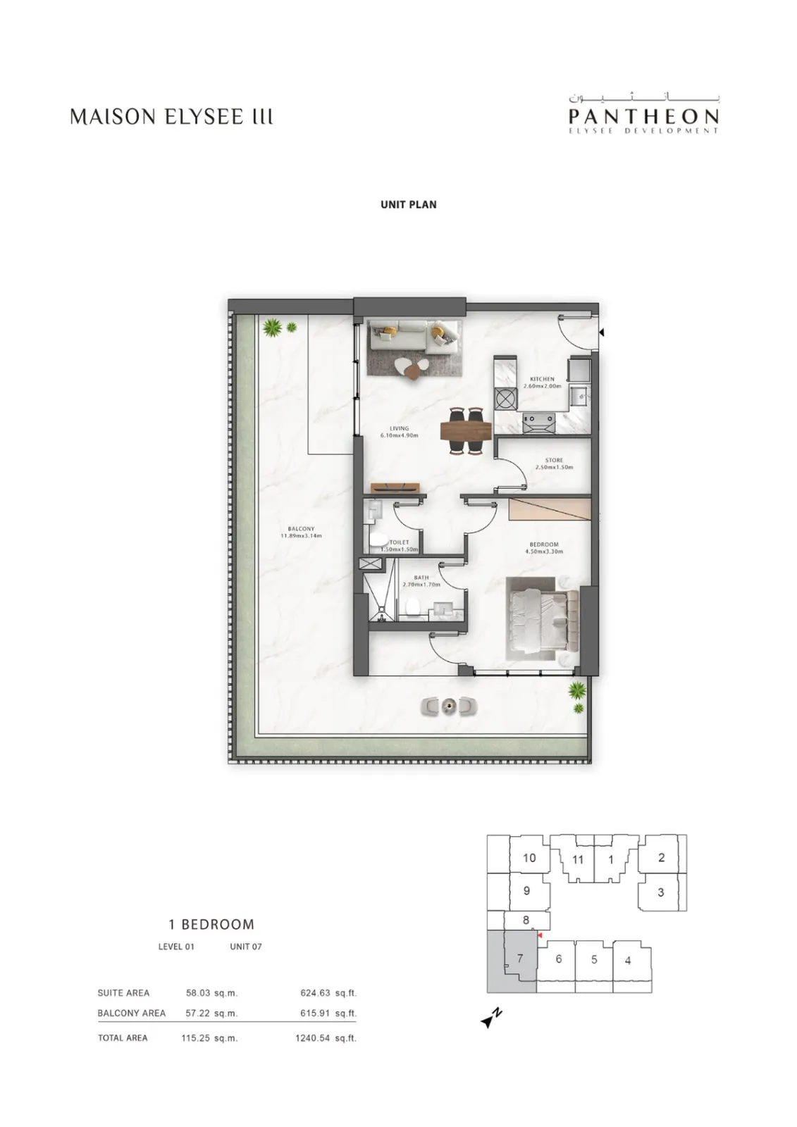 Floor plan for Type 107