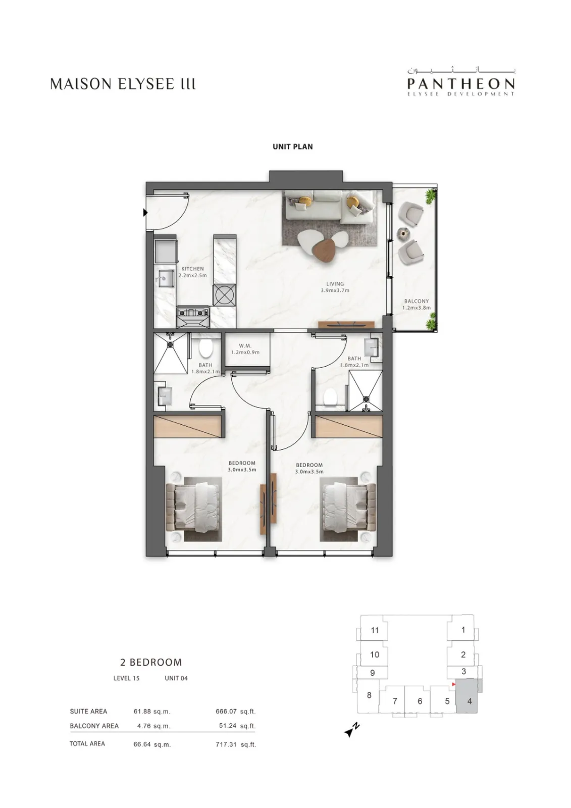 Floor plan for Type 1504