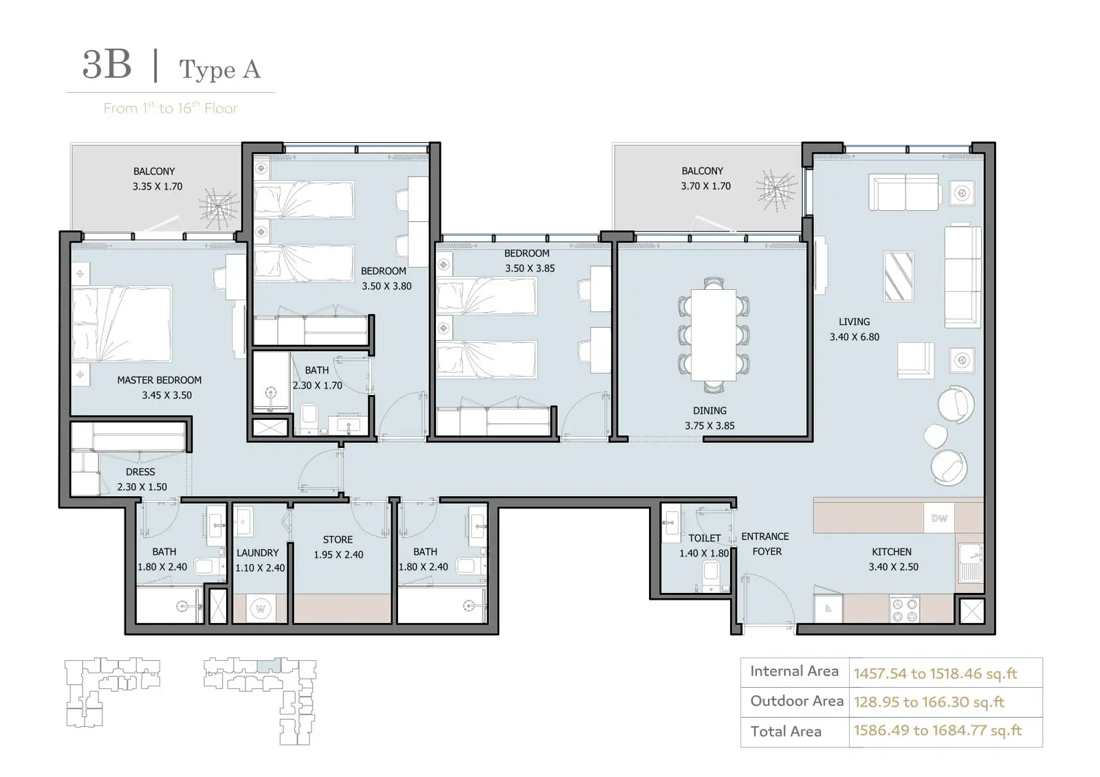 Floor plan for Type A