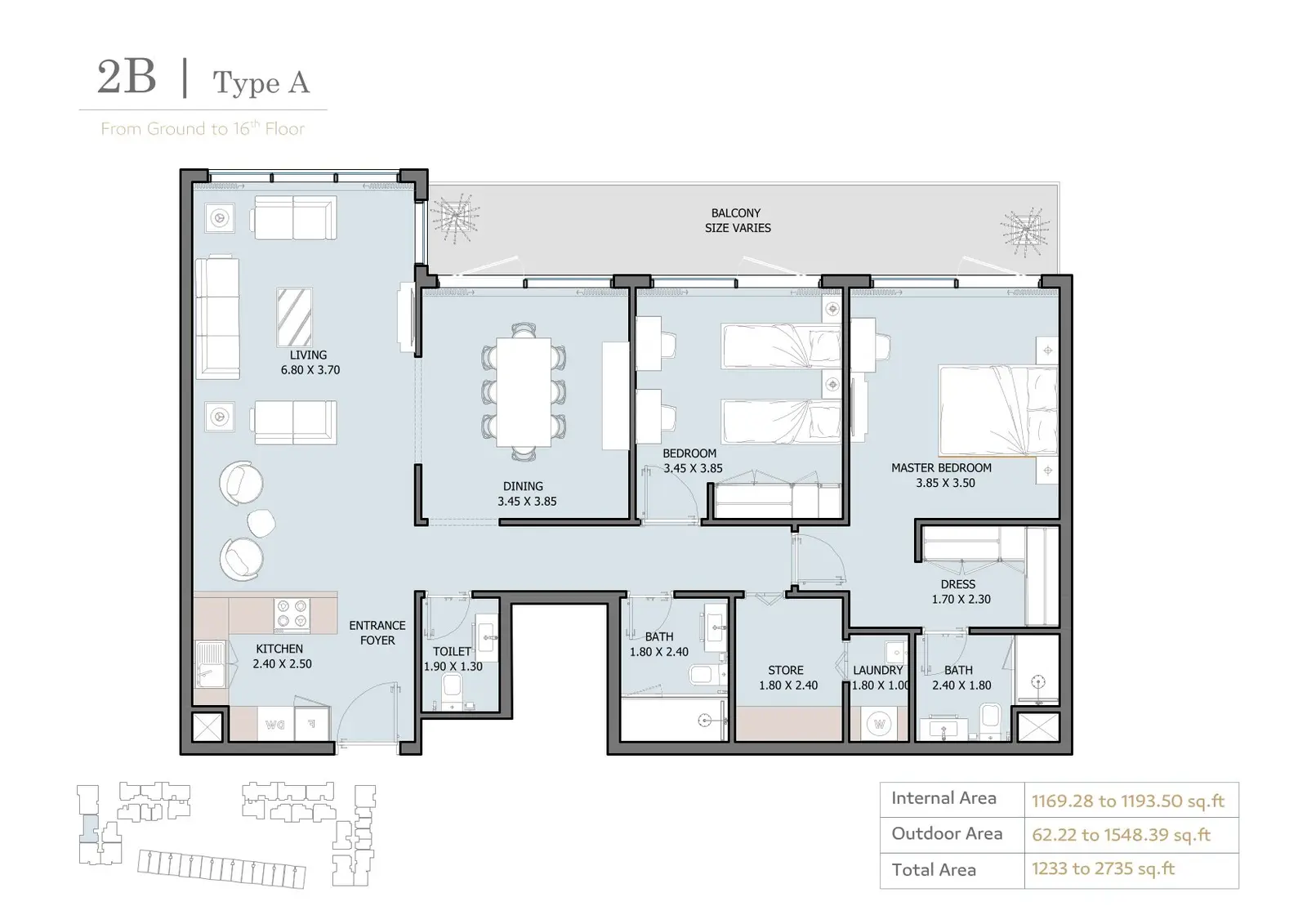 Floor plan for Type A