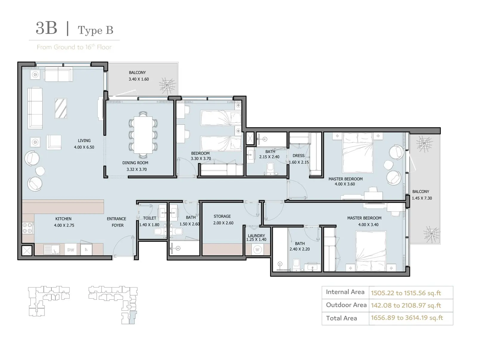 Floor plan for Type B