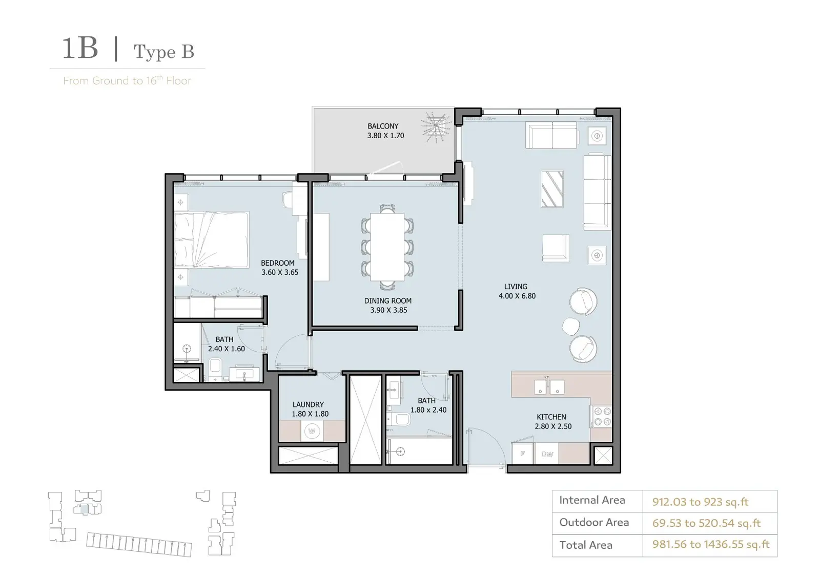 Floor plan for Type B