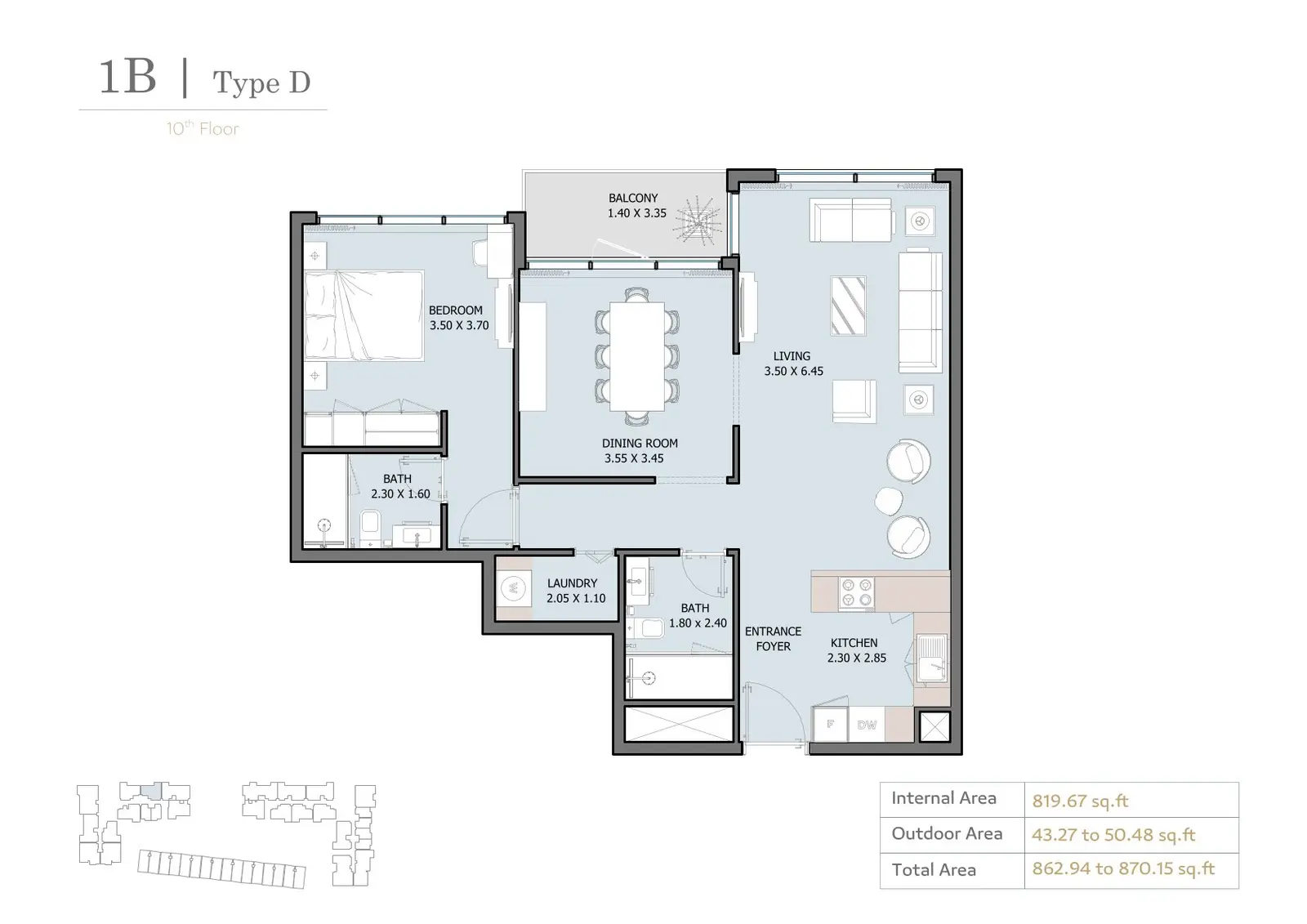 Floor plan for Type D