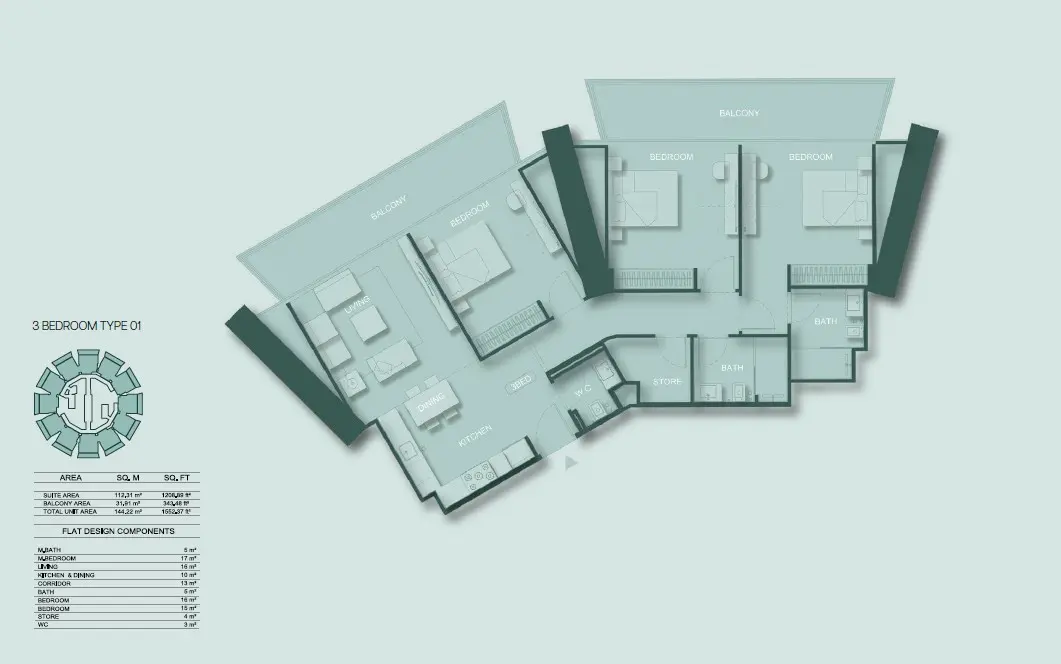 Floor plan for Type 01