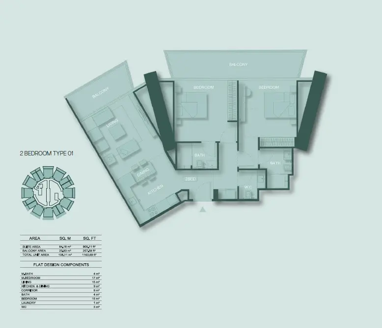 Floor plan for Type 01