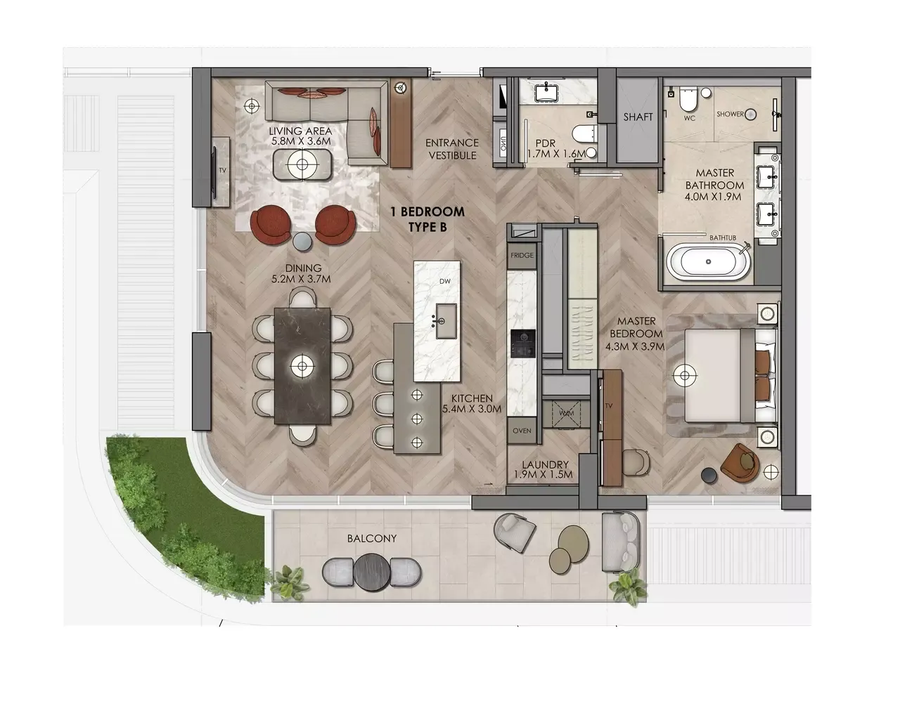Floor plan for Type B