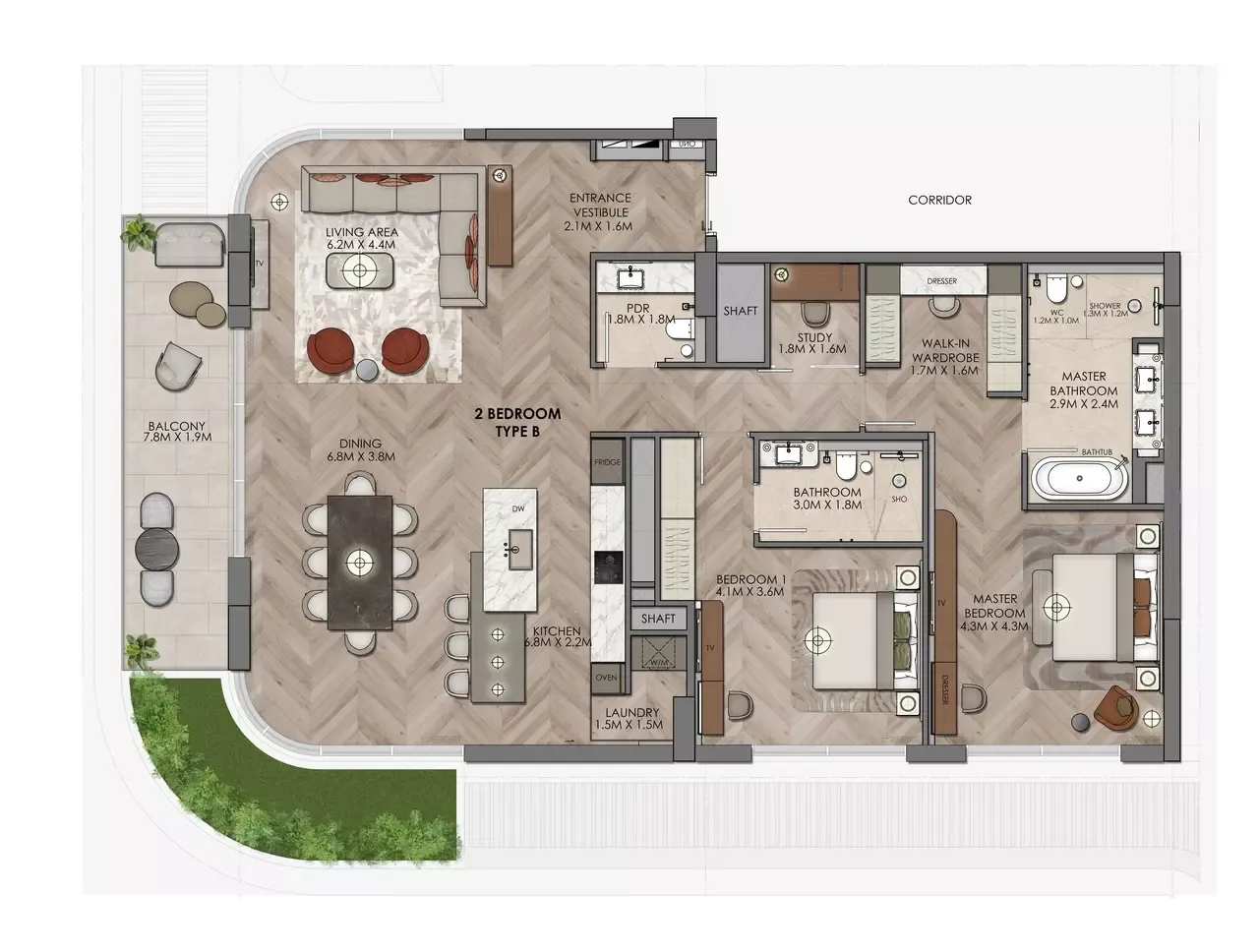 Floor plan for Type B