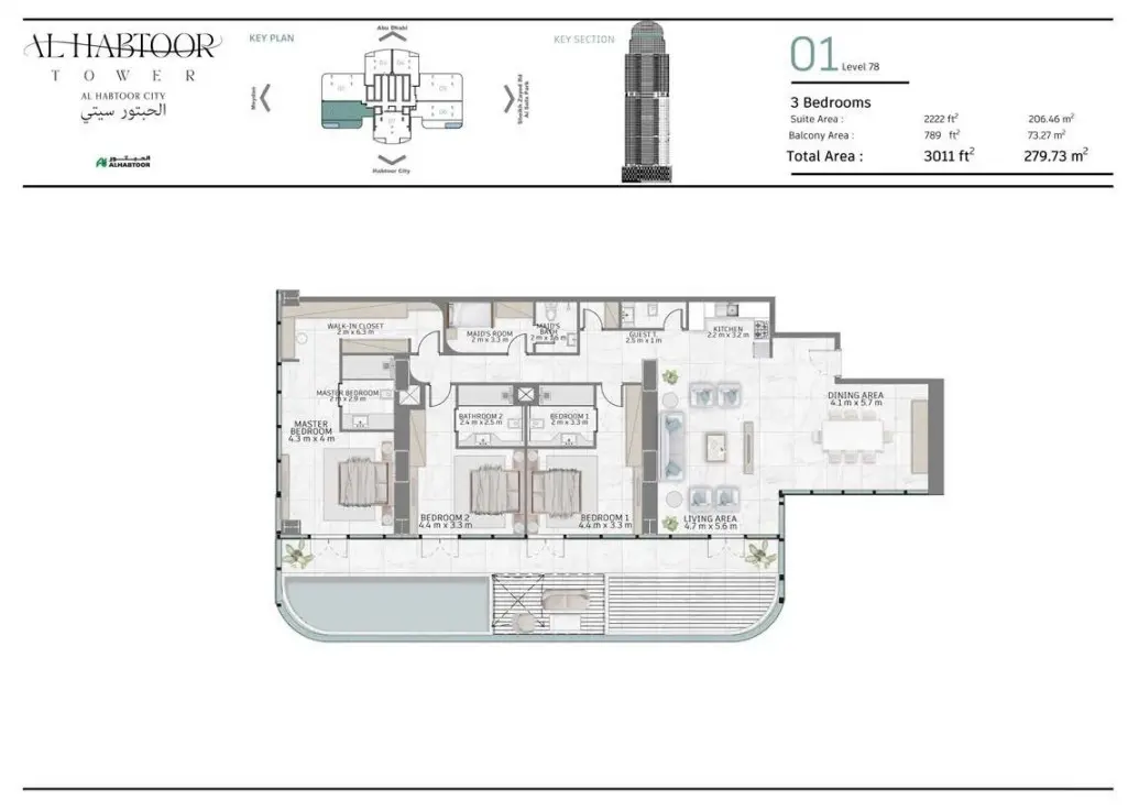 Floor plan for Type 01B