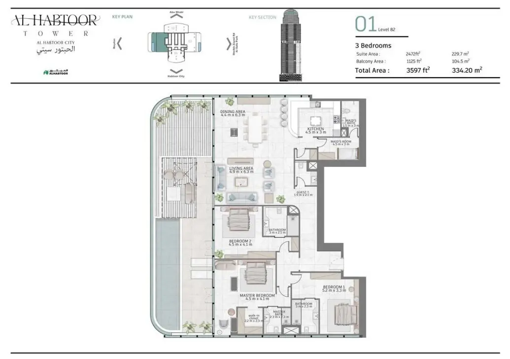 Floor plan for Type 01F