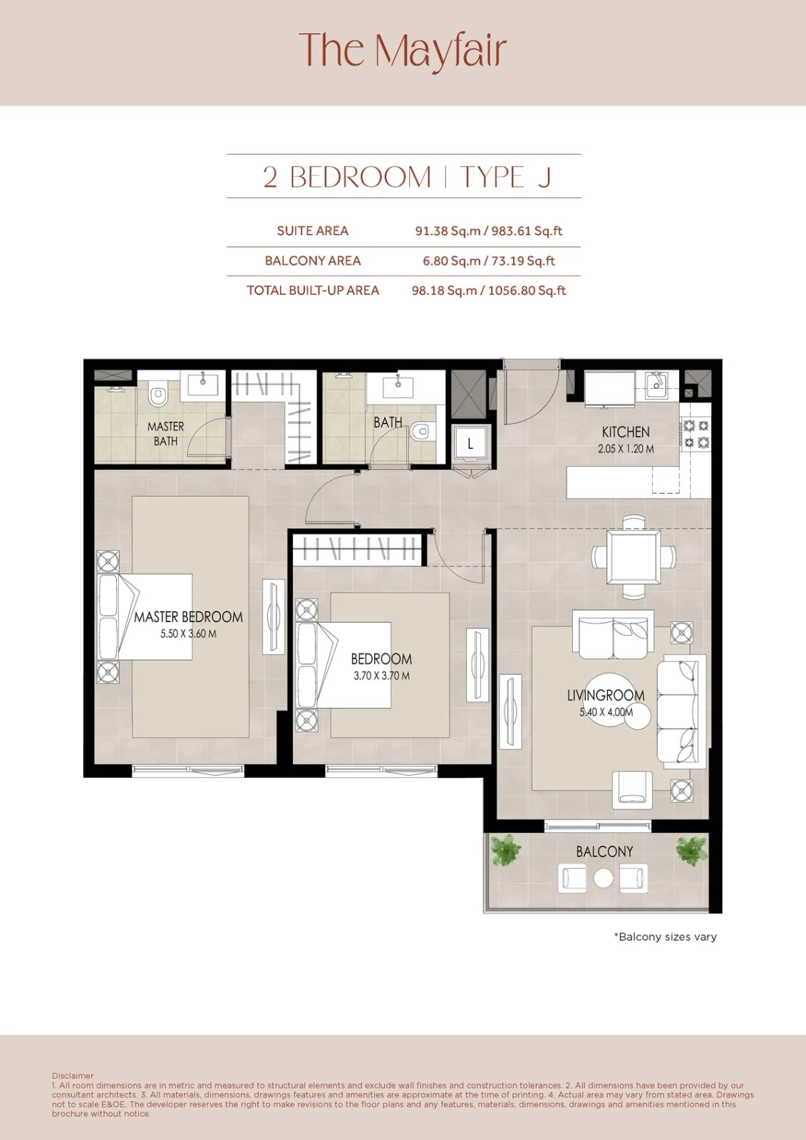 Floor plan for Type J