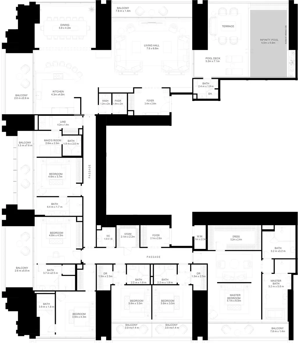 Floor plan for Type A