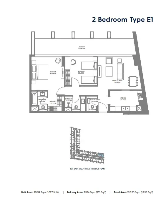 Floor plan for Type E1