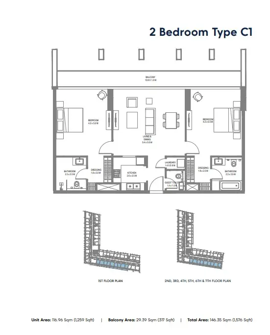 Floor plan for Type C1