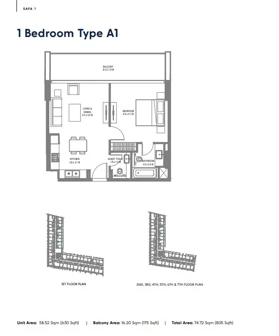 Floor plan for Type A1