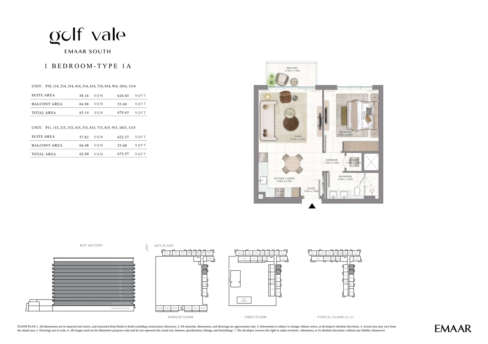 Floor plan for Type 1A