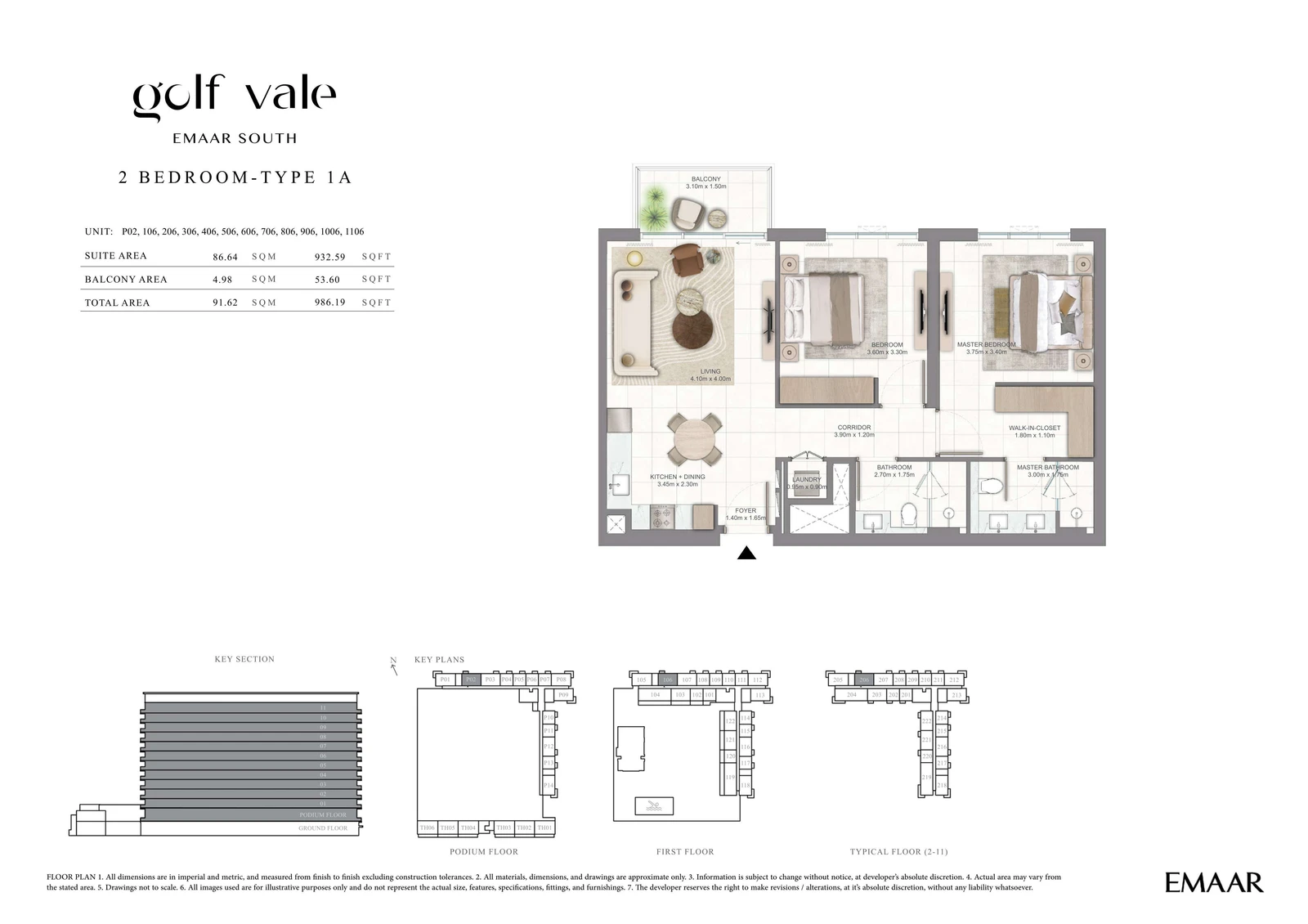 Floor plan for Type 1A