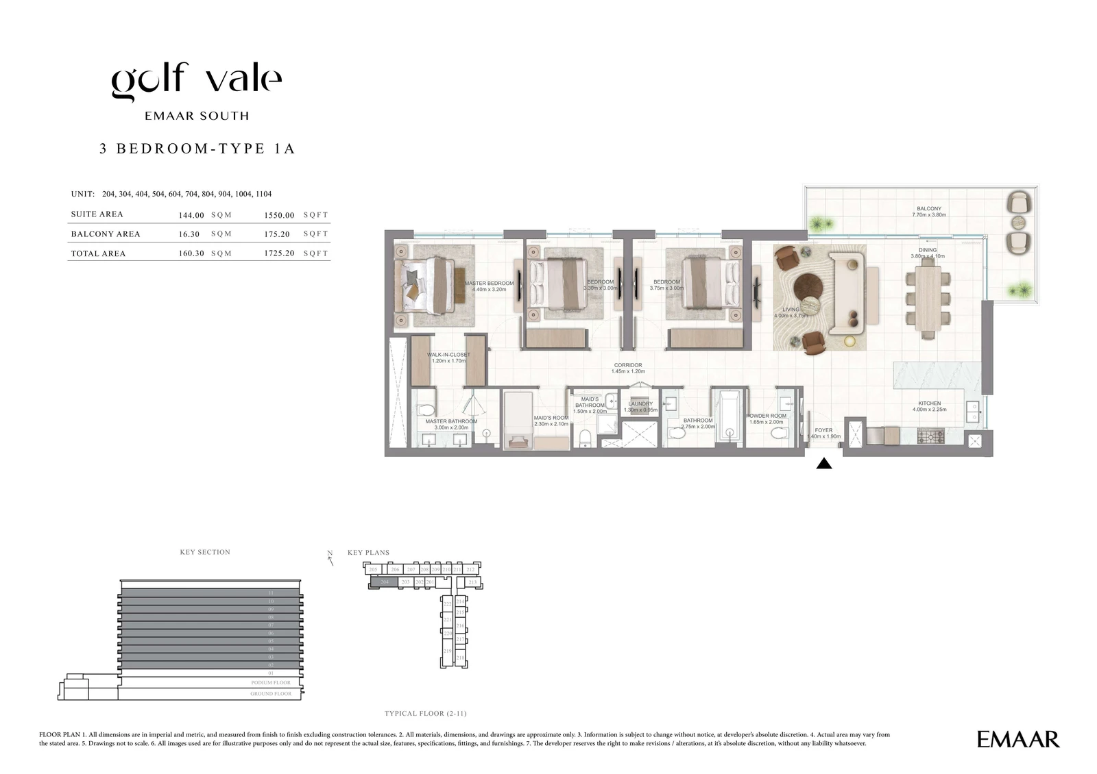 Floor plan for Type 1A