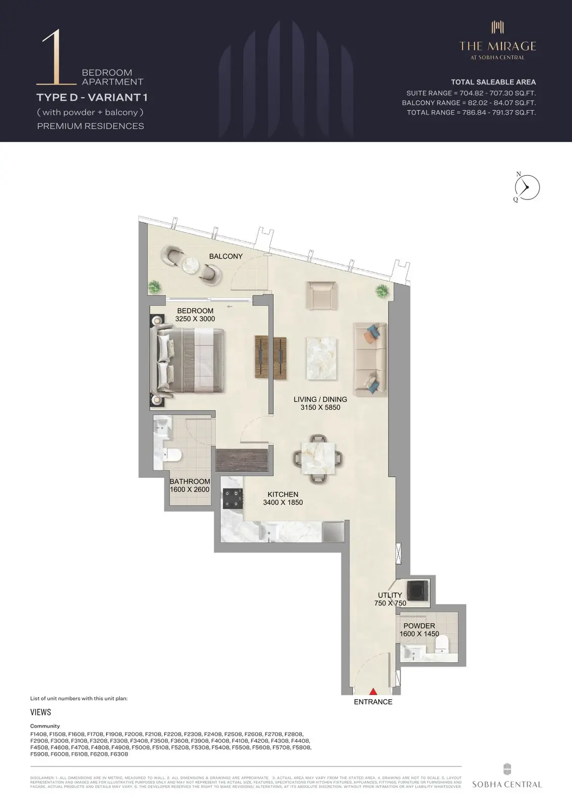 Floor plan for Type D1
