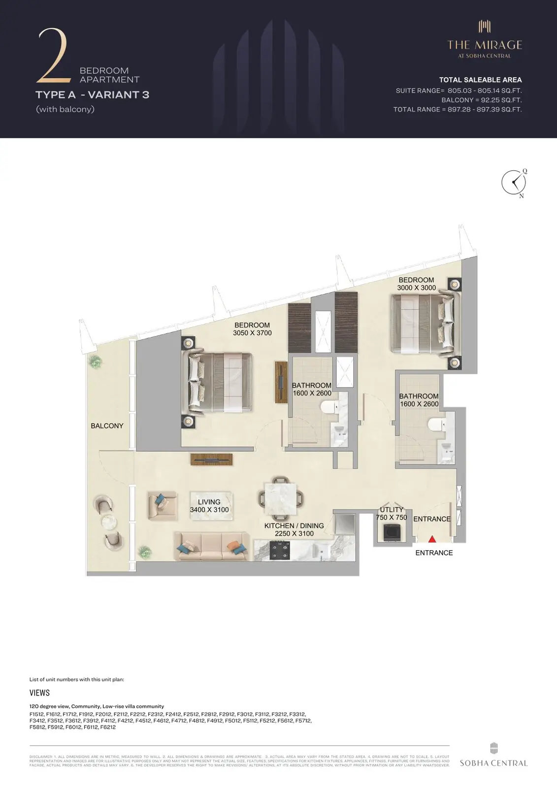 Floor plan for Type A3