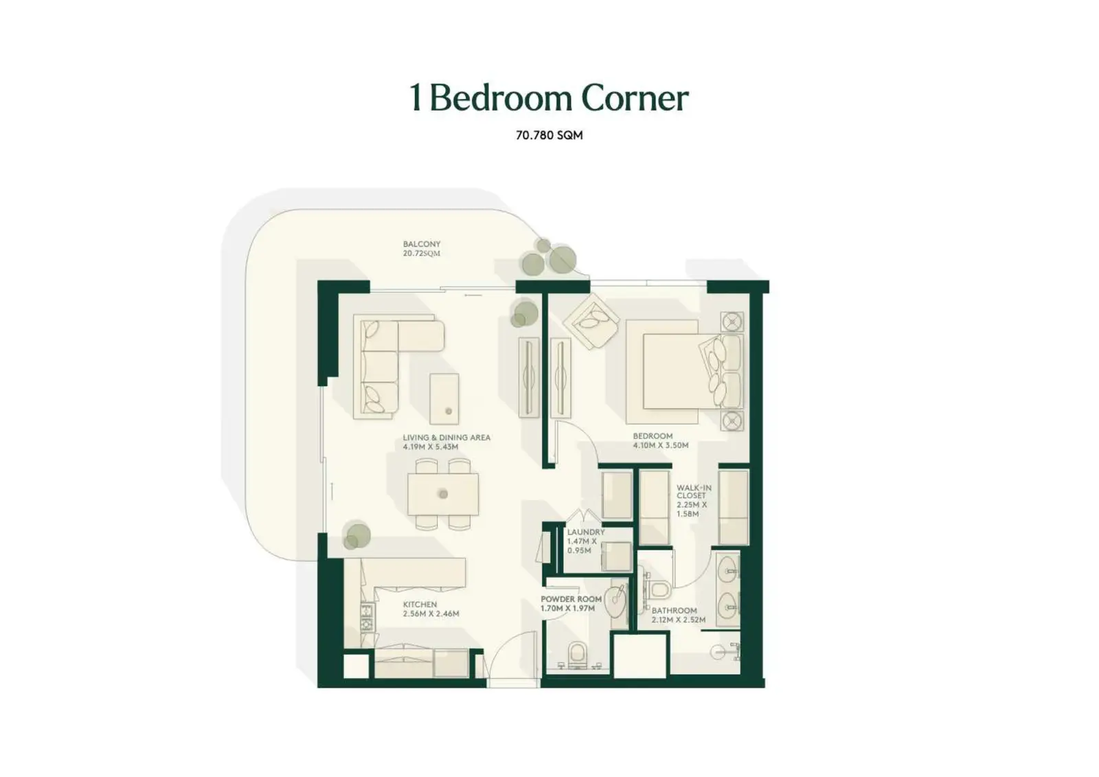 Floor plan for Type A- Corner
