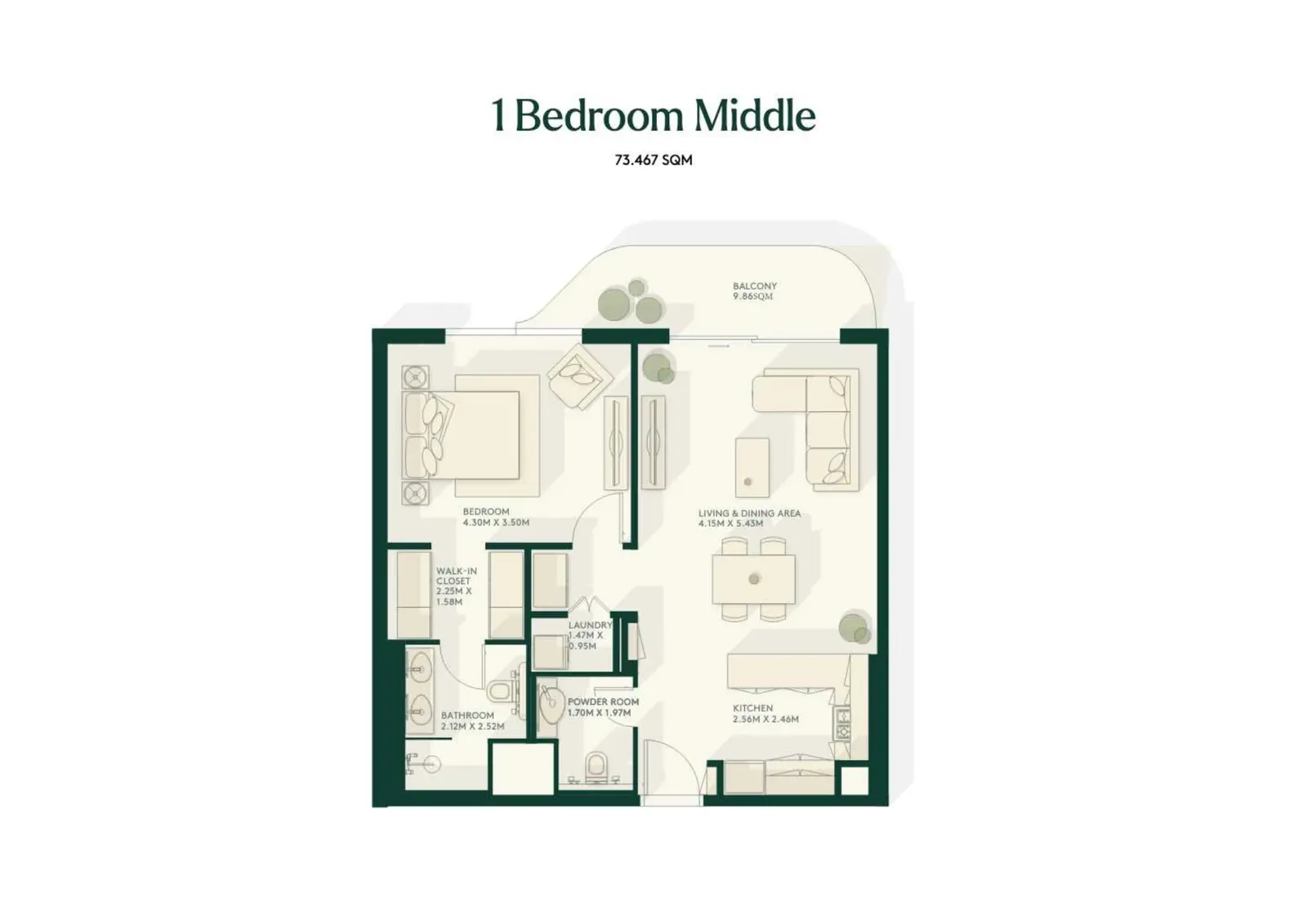 Floor plan for Type A- Middle