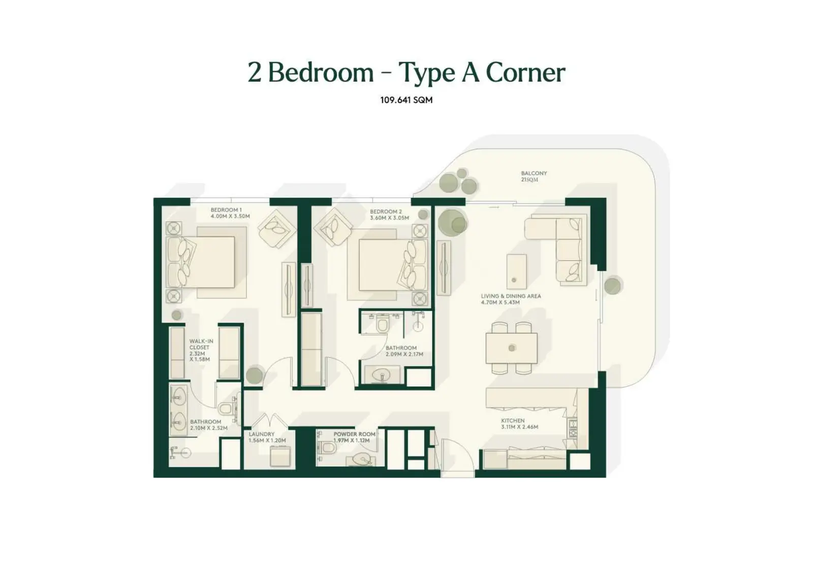 Floor plan for Type A- Corner