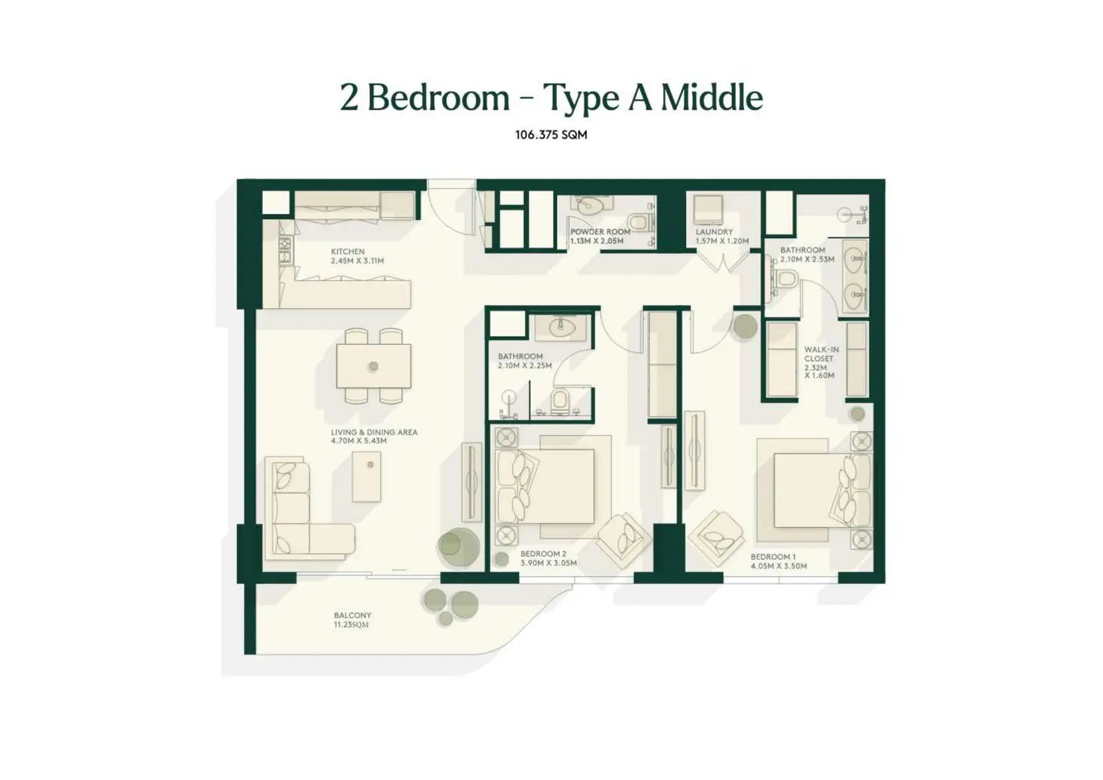 Floor plan for Type A- Middle