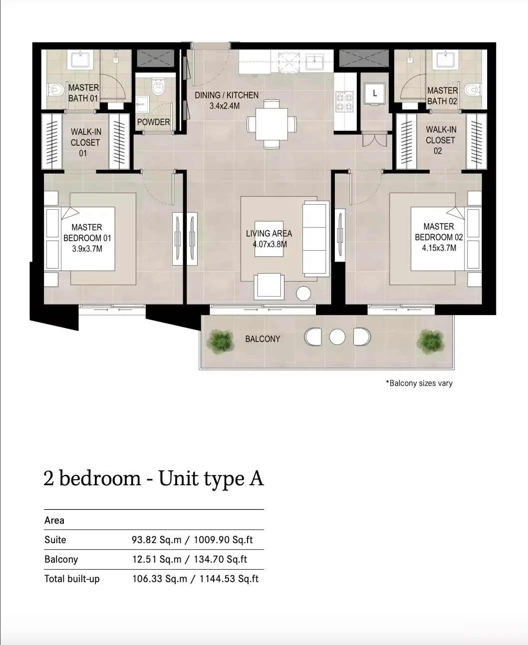 Floor plan for Type A