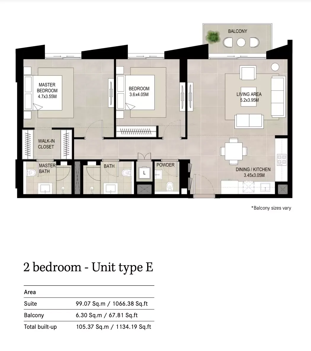 Floor plan for Type E