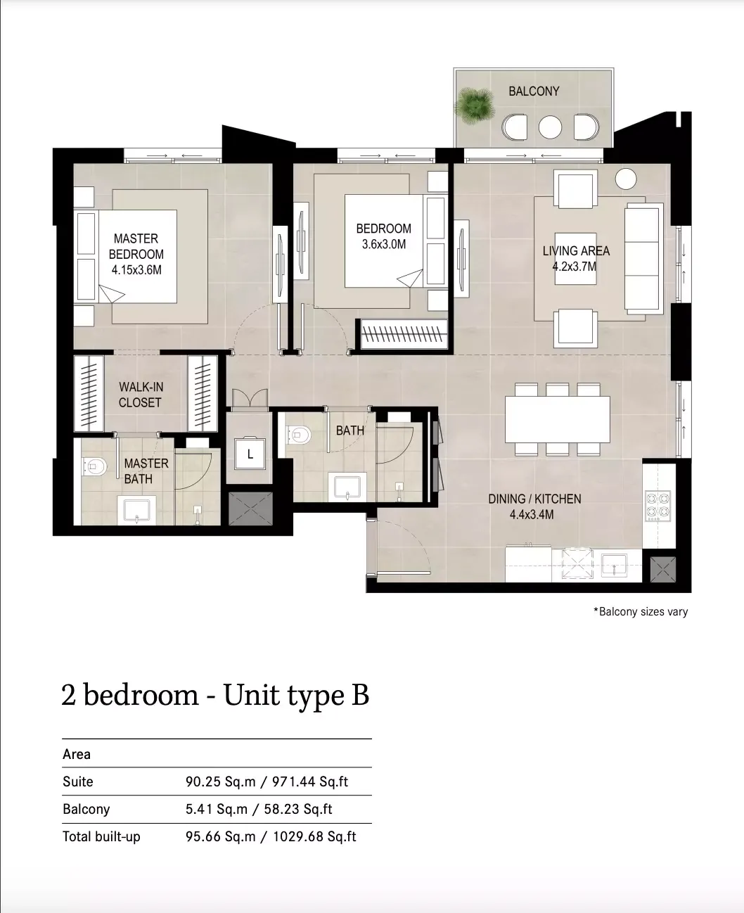 Floor plan for Type B