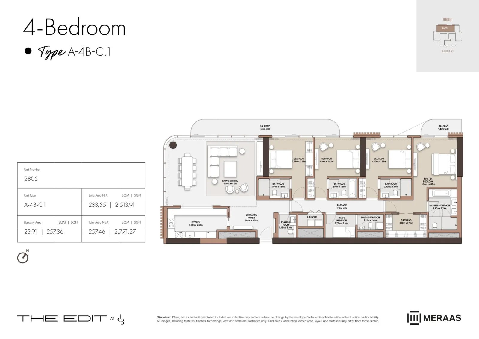 Floor plan for Type C1