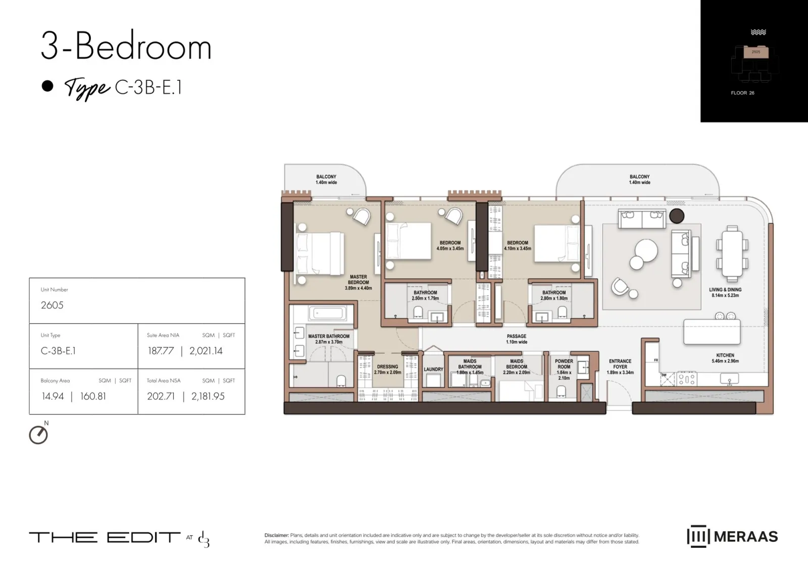 Floor plan for Type E1