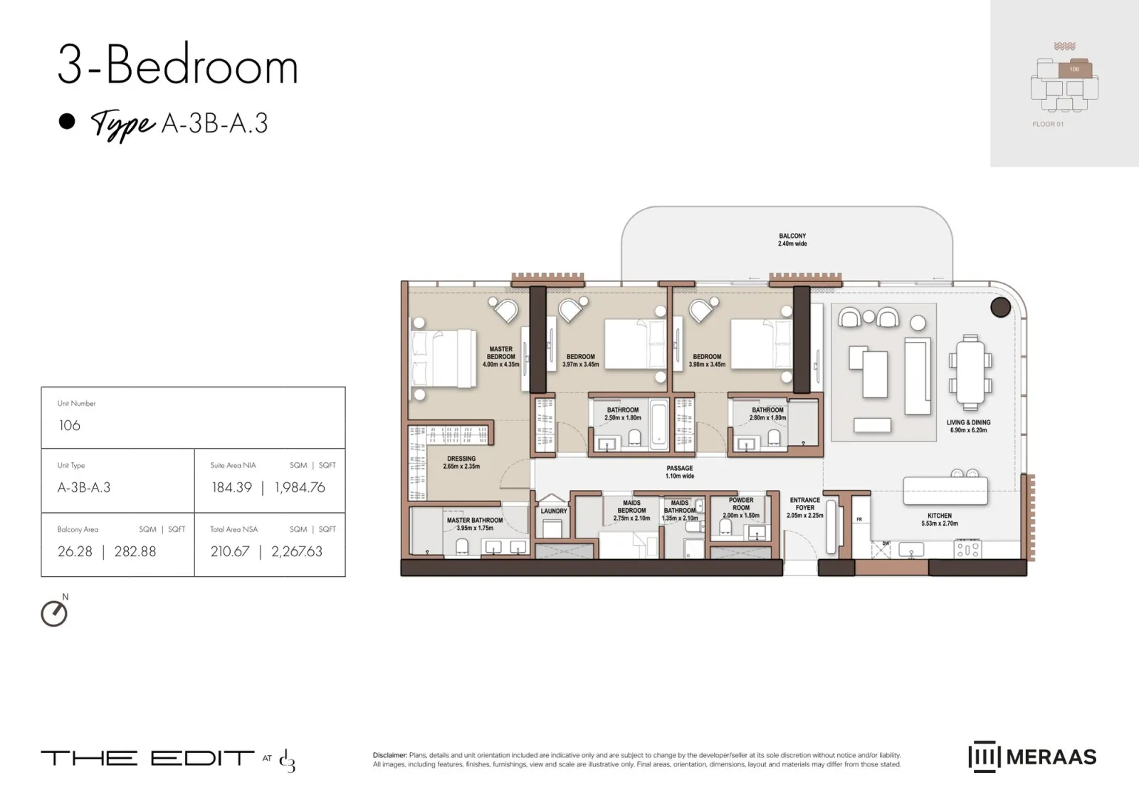 Floor plan for Type A3