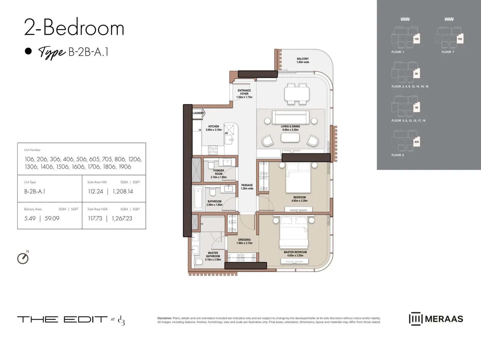 Floor plan for Type A1
