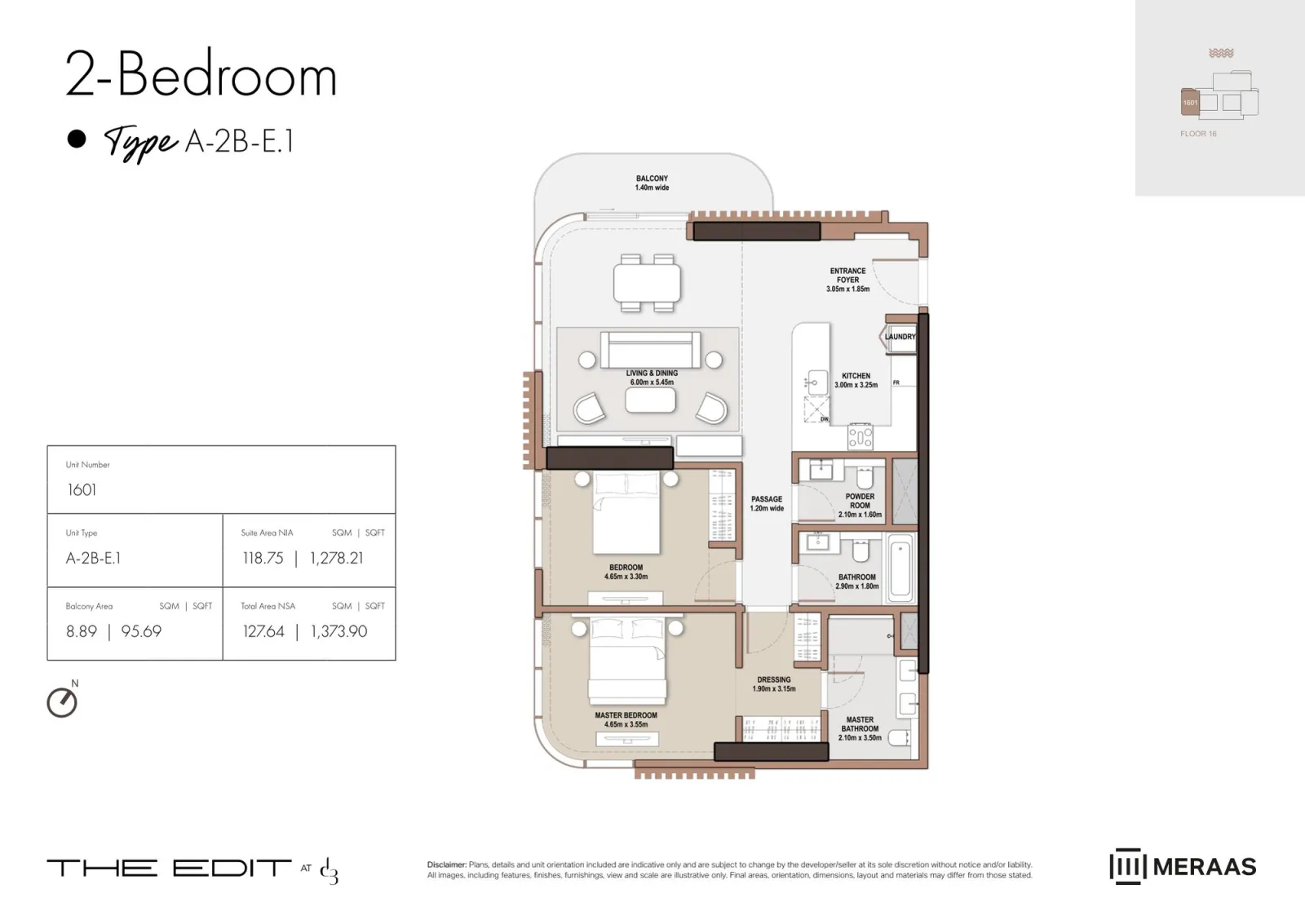 Floor plan for Type E1