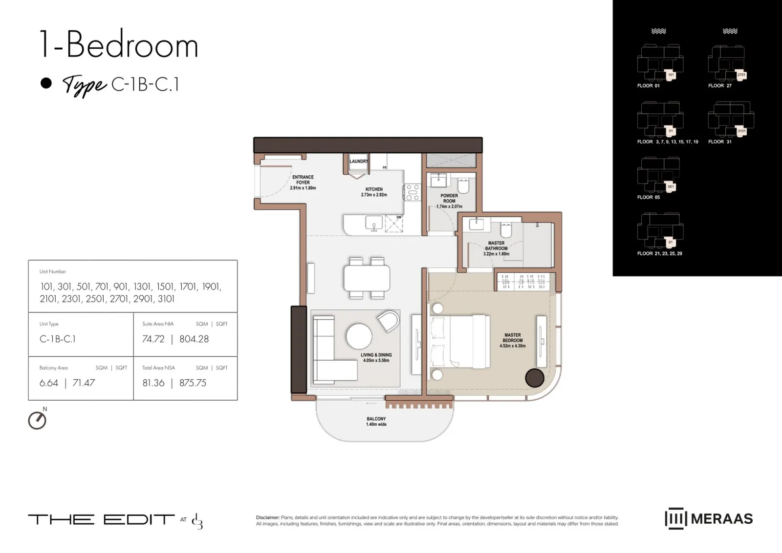 Floor plan for Type C1