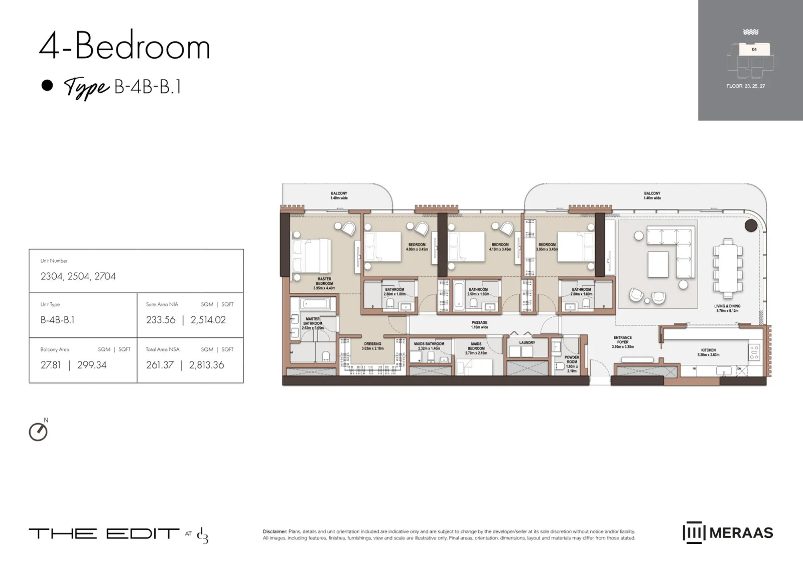 Floor plan for Type B1